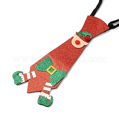 クリスマステーマの不織布ネクタイ  男の子用  ゴムバンド付き  妖精  内径：77~137mm&nbsp;AJEW-L092-A06
