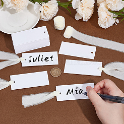 50Pcs Rectangle Blank White Paper Gift Tags&nbsp;CDIS-WH0021-059B