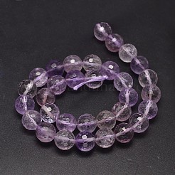 Faceted Natural Ametrine Round Bead Strands&nbsp;G-F266-15-12mm
