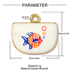 Printed Brass with Enamel Pendants&nbsp;KK-OY001-77G