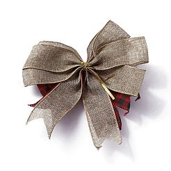 Tartan Pattern Linen Type Cloth Bowknot Display Decoration&nbsp;AJEW-WH0283-30A