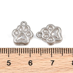 304ステンレススチールチャーム  足のプリントのチャーム  ステンレス鋼色  12x10.5x3mm  穴：1.2mm&nbsp;SA-CBA9E6A-07P