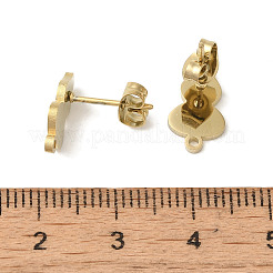 イオンプレーティング（IP）304ステンレススチールスタッドピアス金具  ヒョウタン  ゴールドカラー  13x7.5mm  穴：1.2mm  ピン：11x0.7mm&nbsp;STAS-I206-32G