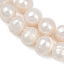 天然養殖淡水パールビーズ連売り  ポテト  グレード3 A  ホワイト  8~9mm  穴：0.7mm  約50~51個/連  34.7~35.5cm&nbsp;PEAR-I007-07J-02A