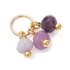 5Pcs 5 Styles Dyed Natural Malaysia Jade Faceted Rondelle Bead Charms&nbsp;PALLOY-JF04898-01