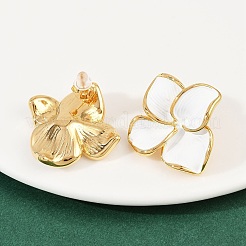 304 Stainless Steel Enamel Flower Stud Earrings&nbsp;LS-EJEW-A138-02G