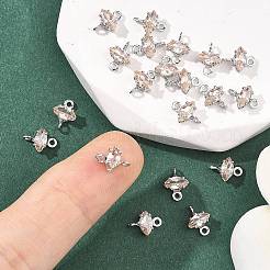 SHEGRACE Brass Pave Cubic Zirconia Horse Eye Connector Charms&nbsp;XGRQ2O948-436B-P