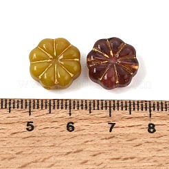 Baking Paint and Golden Metal Enlaced Glass Beads&nbsp;GL-CBA1477-09