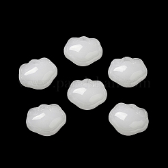 クリアガラスペンダント  長寿ロックチャーム  ホワイト  14x16x7mm  穴：1.2mm&nbsp;GLAA-D025-08O