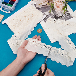 5 Yards Cotton Embroidery Flower Lace Ribbons&nbsp;SRIB-MA0001-04
