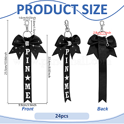 24Pcs Polyester & Rhinestone Keychains&nbsp;KEYC-TW0001-01