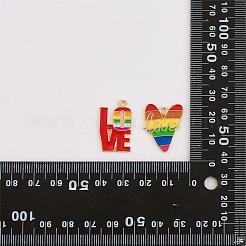 42Pcs Rainbow Flag Charm Pendant Enamel Flag Heart Love Balloon Charm Alloy Enamel Pendant for Jewelry Necklace Earring Making Crafts&nbsp;JX596A