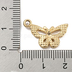 UVメッキ合金ラインストーンペンダント  蝶  ゴールドカラー  14x21x2mm  穴：1.8mm&nbsp;ALRI-C009-07B-G