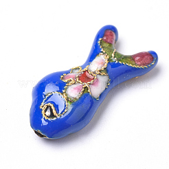 手作り七宝ビーズ  カドミウムフリー＆鉛フリー  魚  ミックスカラー  19.5x9x5~6mm  穴：1mm&nbsp;CLB-S006-05