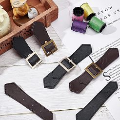 4個 2色イミテーションレザートグルバックル  合金パーツ  バッグセータージャケットコート用  DIYの縫製アクセサリー工芸品  ミックスカラー  10.9x2.65x0.2cm  穴：2mm  2個/カラー&nbsp;FIND-FG0001-26