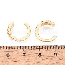 真鍮マイクロペーブクリアキュービックジルコニアカフイヤリング  C字型  18KGP本金メッキ  14x15x3.5mm&nbsp;EJEW-T047-52G