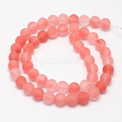 チェリークォーツガラスビーズ連売り  艶消し  ラウンド  8mm  穴：1mm  約48個/連  15.1インチ&nbsp;X-G-D684-8mm