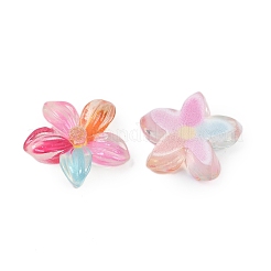 フラワーシリーズ 樹脂カボション  五色の花  ミックスカラー  25.5x8mm&nbsp;LS-CRES-Q008-01C