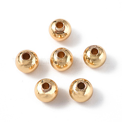 ラックメッキ真鍮製ビーズ  長持ちメッキ  ラウンド  14KGP本金メッキ  4x3mm  穴：1.5mm&nbsp;KK-E070-01C-G