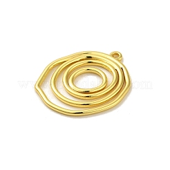304ステンレスペンダント  18KGP本金メッキ  フラットラウンド  29x24.5x1.7mm  穴：1.4mm&nbsp;STAS-Q322-27G-01