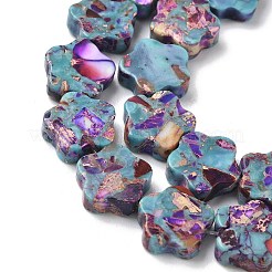 染色合成インペリアルジャスパービーズ連売り  花  パープル  13~14x13.5~14x4~5mm  穴：1mm  約29個/連  14.96''（38cm）〜15.35''（39cm）&nbsp;G-D337-14mm-B02
