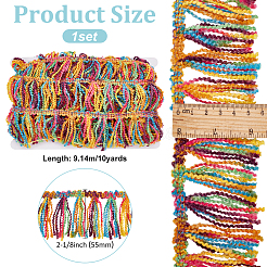 10 Yards Rainbow Polyester Fringe Trim Ribbons&nbsp;DIY-FG0006-17