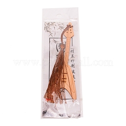 Guitar Bamboo Bookmarks with Tassels for Book Lover&nbsp;AJEW-WH0034-39