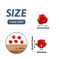 シナバービーズ  ローズ  ファイヤーブリック  10x10x8mm  穴：1.5mm&nbsp;CARL-PJ0001-01