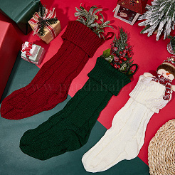 3Pcs 3 Colors Knitted Acrylic Fiber Hanging Stocking Bags&nbsp;AJEW-SP0004-03