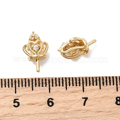 Brass Micro Pave Cubic Zirconia Pendant Bails&nbsp;KK-Z131-04G