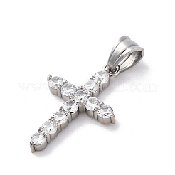304 Stainless Steel Cubic Zirconia Pendants&nbsp;STAS-C102-01C-P