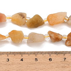 天然の黄色ボツワナアゲートビーズ連売り  生のラフ  ナゲット  シードビーズで  8~19x7~10x6~8mm  穴：1mm  約28~30個/連  15.16''（38.5cm）〜15.94''（40.5cm）&nbsp;GG-CBA0B77-A21-02