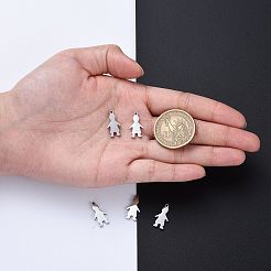 変色しにくい304ステンレススチールペンダント  鏡面研磨仕上げ  空白タグのスタンプ  男の子  ステンレス鋼色  17x9x1.8mm  穴：1.2mm&nbsp;LS-STAS-I140-12S