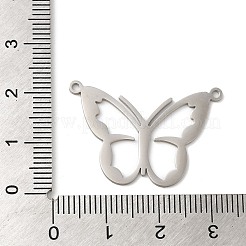 変色しない201ステンレススチールペンダント  蝶  ステンレス鋼色  20.5x30x1mm  穴：1.4mm&nbsp;STAS-B049-15P