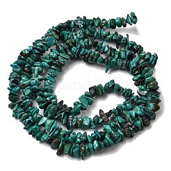 天然の湖北ターコイズビーズ連売り  ナゲット  6~10x6~10x2~5mm  穴：0.5mm  34.65''（88センチメートル）&nbsp;G-H345-A01-13