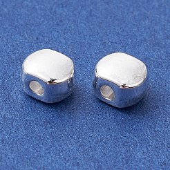 合金のスペーサービーズ  長持ちメッキ  平らな楕円形  銀  4.5x5x3.5mm  穴：1.2mm&nbsp;FIND-B029-14S