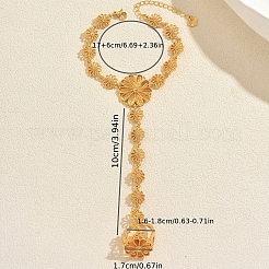 Brass Sunflower Single Finger Ring Bracelets for Women Party Wedding Elegant Jewelry&nbsp;WK3568