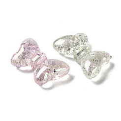 UVメッキ＆クラックル透明アクリルビーズ  ミックスカラー  蝶結び  13.5x22x6mm  穴：1.8mm&nbsp;OACR-G033-04B