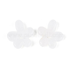 天然石クオーツクリスタルペンダント  ロッククリスタルフラワーチャーム  34~35x29.5~31x6~7mm  穴：5mm&nbsp;G-T142-44B