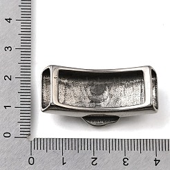 304ステンレススチールスライドチャーム  レザーコードブレスレット作り用  アンティークシルバー  模様  長方形  37.5x17.5x9mm  穴：12.5x6mm&nbsp;STAS-F356-13AS-02