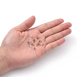 変色しにくい304ステンレススチールのスナップオンベイル  ステンレス鋼色  7x2.5x3.5mm  穴：3x6.5mm&nbsp;STAS-S057-39