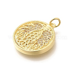 Brass Micro Pave Clear Cubic Zirconia Pendants&nbsp;KK-L225-041G