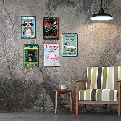 Rectangle with Word Vintage Metal Iron Sign Poster&nbsp;AJEW-WH0157-288
