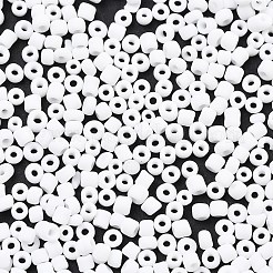 曇りガラスシードビーズ12/0個  ラウンド  ホワイト  2x1~2mm  穴：0.5mm  約30000個/袋  440~450 G /袋&nbsp;SEED-R029-2mm-A01