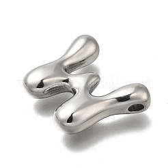 304ステンレスペンダント  レターチャーム  変色防止  文字W  21x25.5x6mm  穴：3.5x2.2mm&nbsp;STAS-S166-02P-22