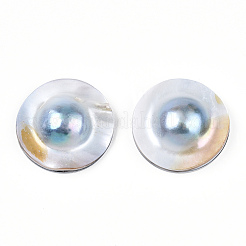 天然石シェルカボション  フラットラウンド  貝殻色  24~25x7.5~9.5mm&nbsp;PEAR-N020-Q01