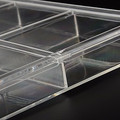 長方形型のプラスチック製のアクセサリービーズコンテナ  透明  200x300x35mm&nbsp;LS-OBOX-O002-03
