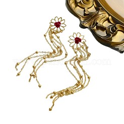 Iron Plastic Flower Tassel Stud Earrings&nbsp;FS-WG443FE-01
