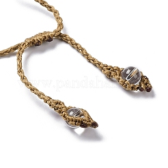 Natural Quartz Crystal Bullet Braided Bead Bracelet&nbsp;BJEW-K225-01B