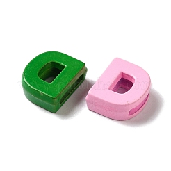 合金スプレーペイントスライドチャーム  光沢のある面  ランダムな色  文字.d  12mm  穴：8mm&nbsp;PALLOY-TAC0018-03-D